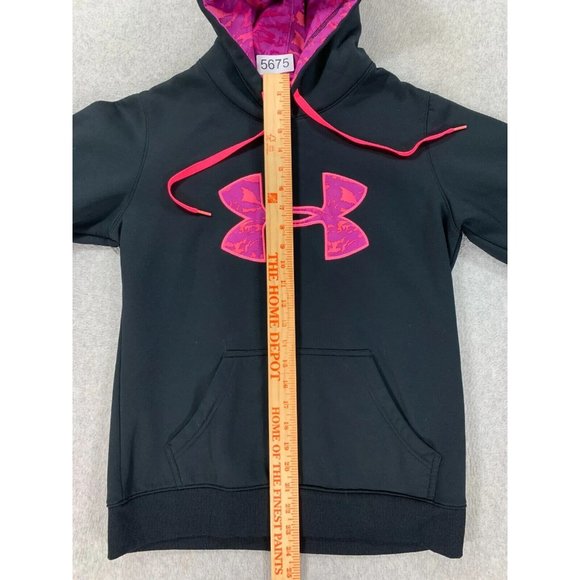 Under Armour Semi-Fitted Storm Hoodie Sweatshirt‎ (Women's Small) Black/Pink - Picture 8 of 12